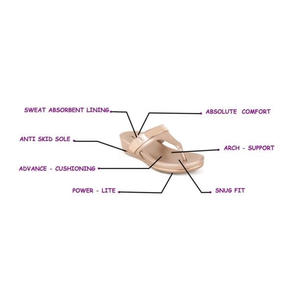 Rose Gold Comfort Slip-On Wedges
