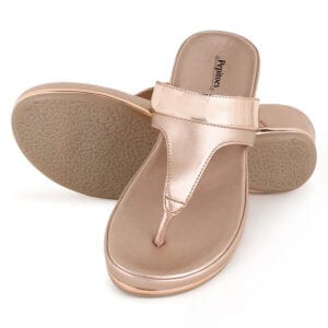 Rose Gold Comfort Slip-On Wedges