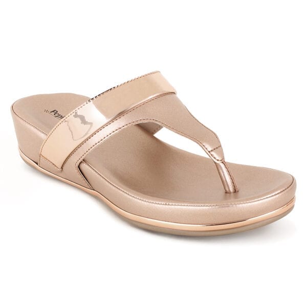 Rose Gold Comfort Slip-On Wedges
