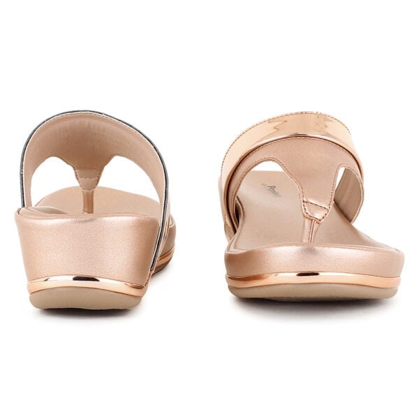 Rose Gold Comfort Slip-On Wedges