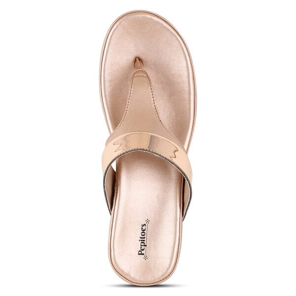 Rose Gold Comfort Slip-On Wedges
