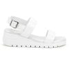 White Comfort Back Strap Wedges
