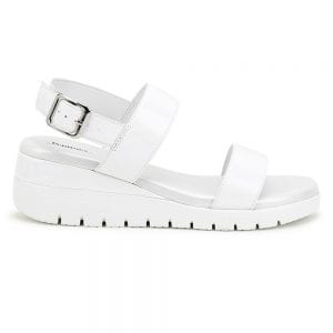 White Comfort Back Strap Wedges