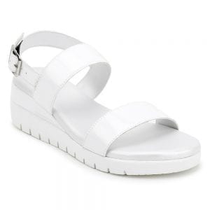 White Comfort Back Strap Wedges