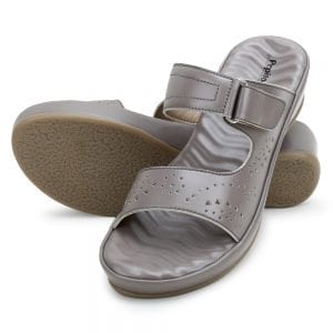 Grey Comfort Slip-On Wedges