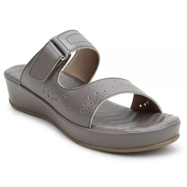 Grey Comfort Slip-On Wedges