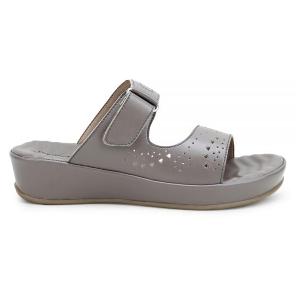 Grey Comfort Slip-On Wedges