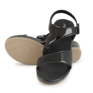Comfort Black Sandal Wedges for Women