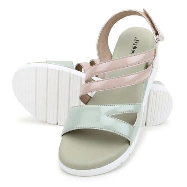 Lt. Green-Multi Comfort Back Strap Wedges J90139 - Image 3