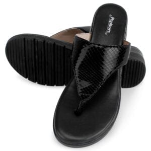 Black Multi Comfort Slip-On Wedges