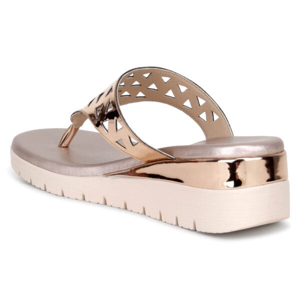 Rose Gold Comfort Slip-On Wedges