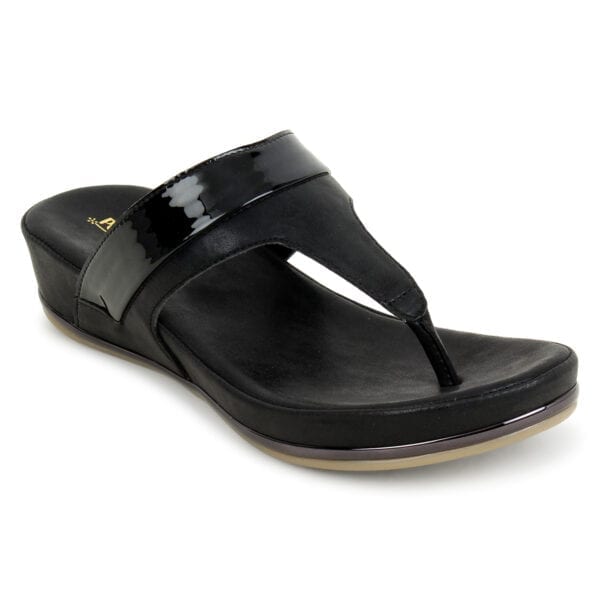 Black Comfort Slip-On Wedges