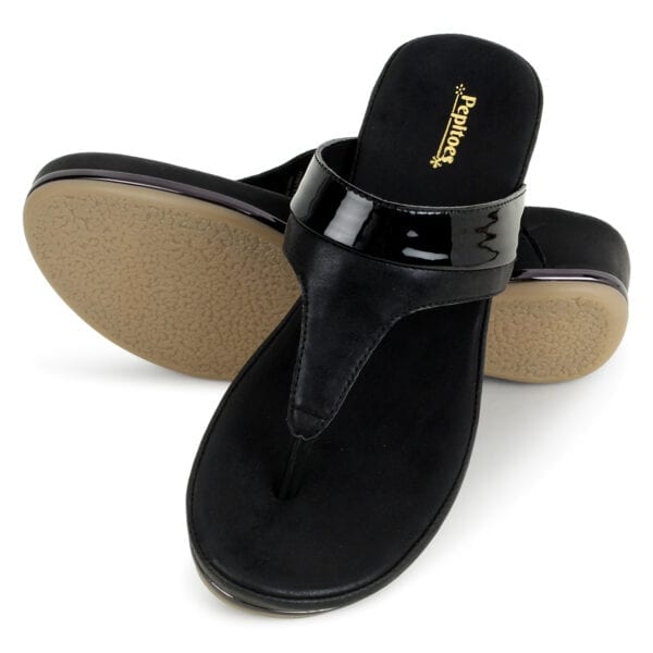 Black Comfort Slip-On Wedges