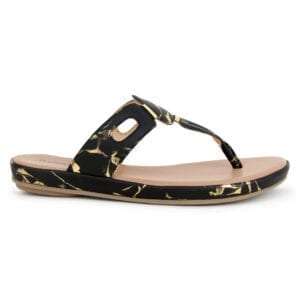 Comfort Golden Black Slip on Flats for Women