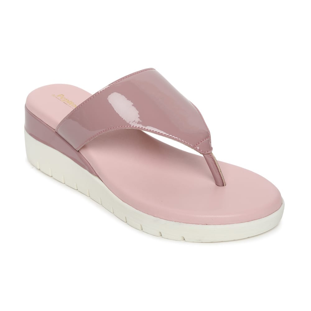 English Pink Comfort Slip On Wedges