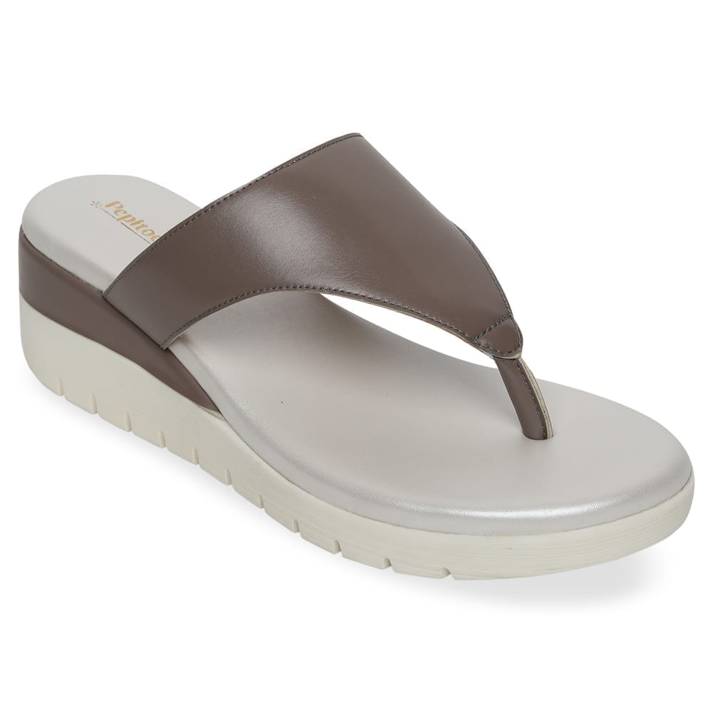 Mink Grey Comfort Slip On Wedges