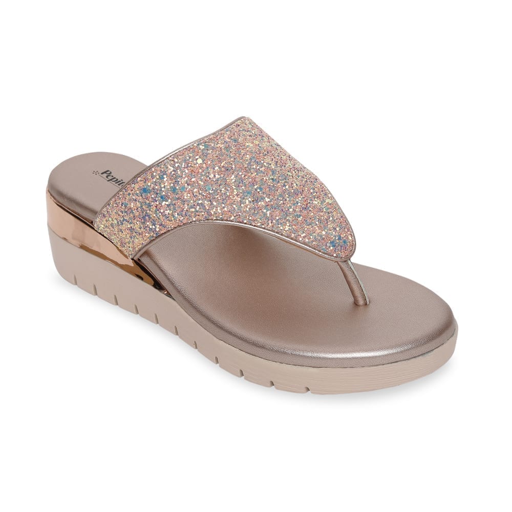 Lite Rose Gold Comfort Slip On Wedges