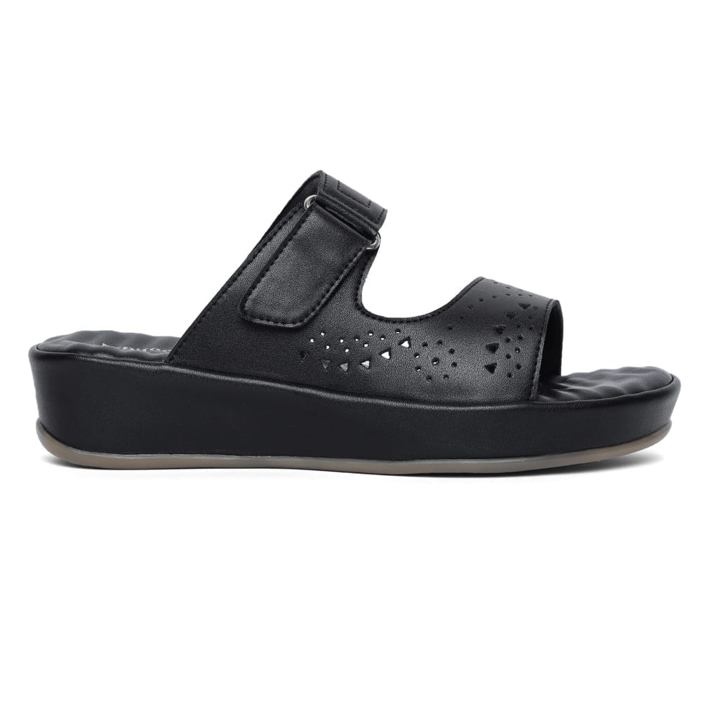 Black Comfort Slip on Wedges