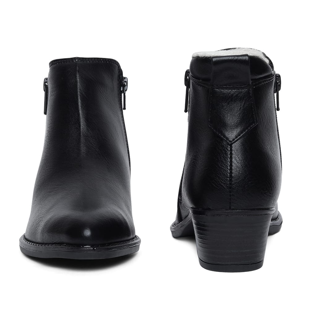 Black Fur Comfort Slip on Boots