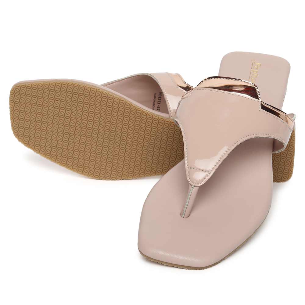 Nude Rose Gold Comfort Slip on Flats