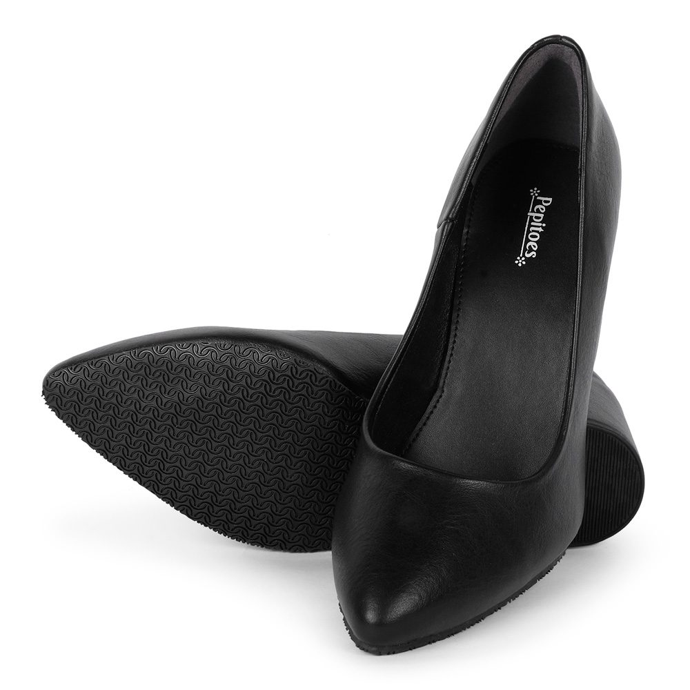 Buy LEMON & PEPPER Black Womens Party Wear Slipon Heels | Shoppers Stop