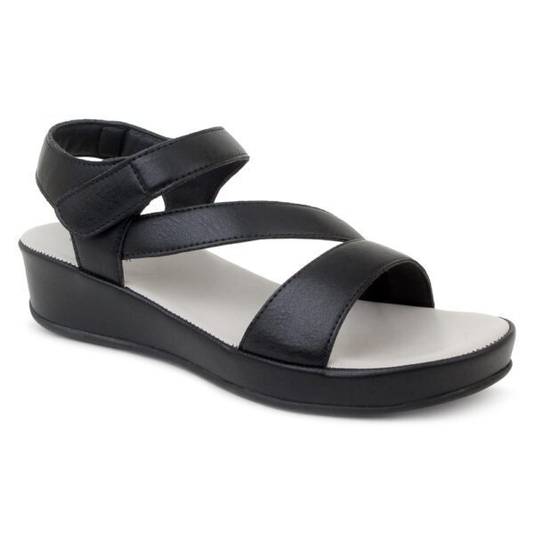 Black Comfort Back Strap Wedges K90141 - Image 2