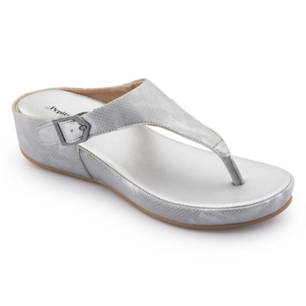 Silver Comfort Slip on Wedges N21202 - Image 2