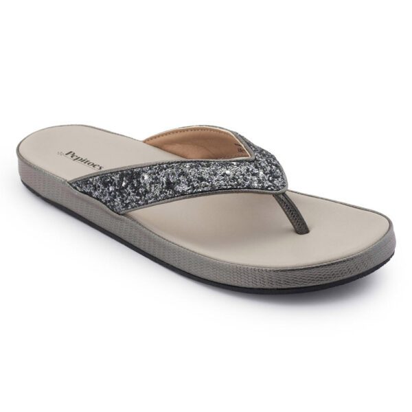 Gun Metal Comfort Slip on Flats N21306 - Image 2