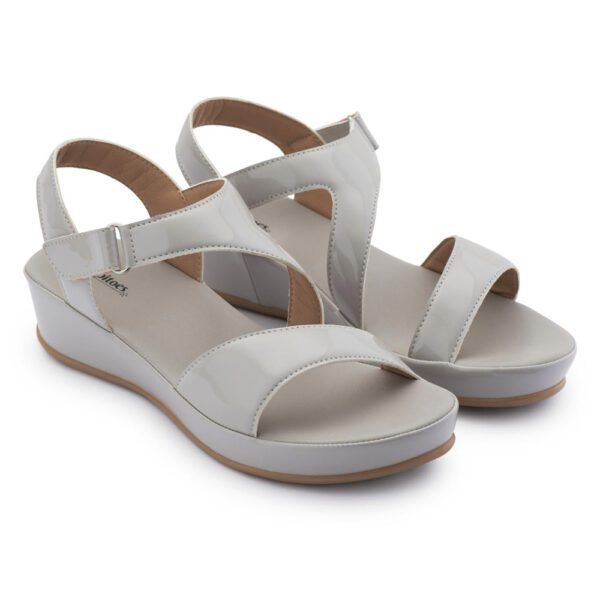 Grey Comfort Slip on Wedges K90158 - Image 3