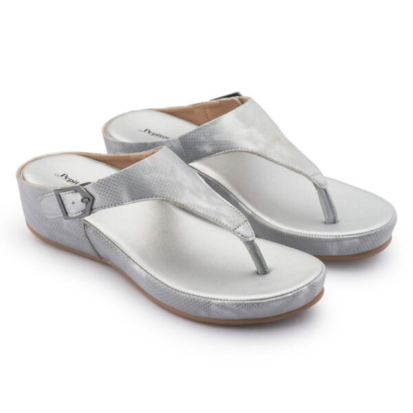 Silver Comfort Slip on Wedges N21202 - Image 3