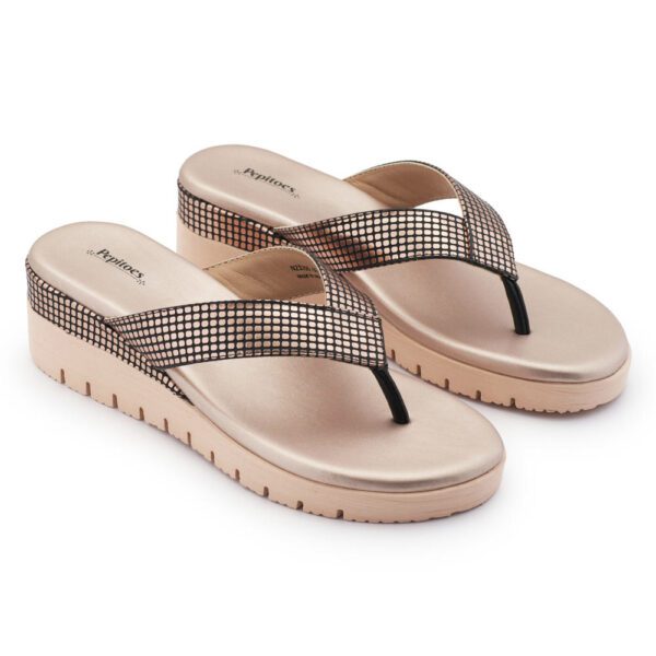 Rose Gold Comfort Slip on Wedges N21296 - Image 3