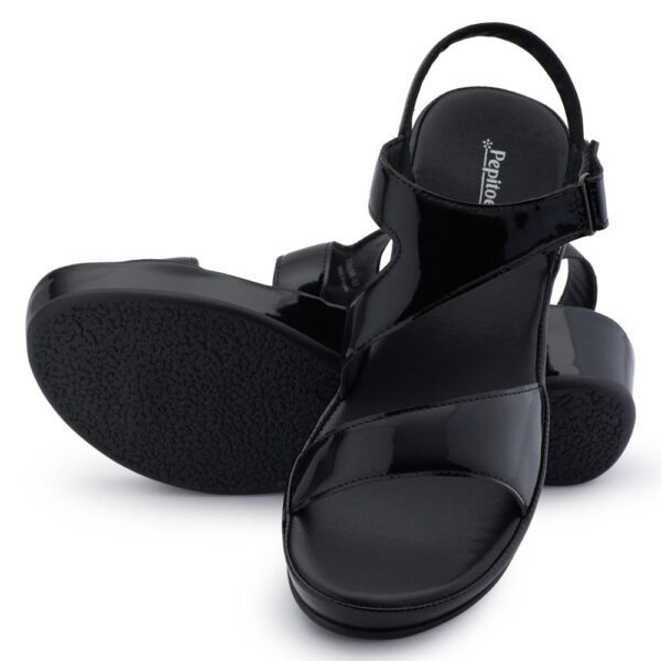 Black Comfort Slip on Wedges K90158 - Image 4