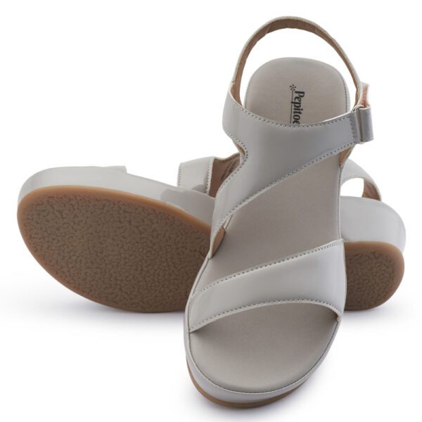 Grey Comfort Slip on Wedges K90158 - Image 4