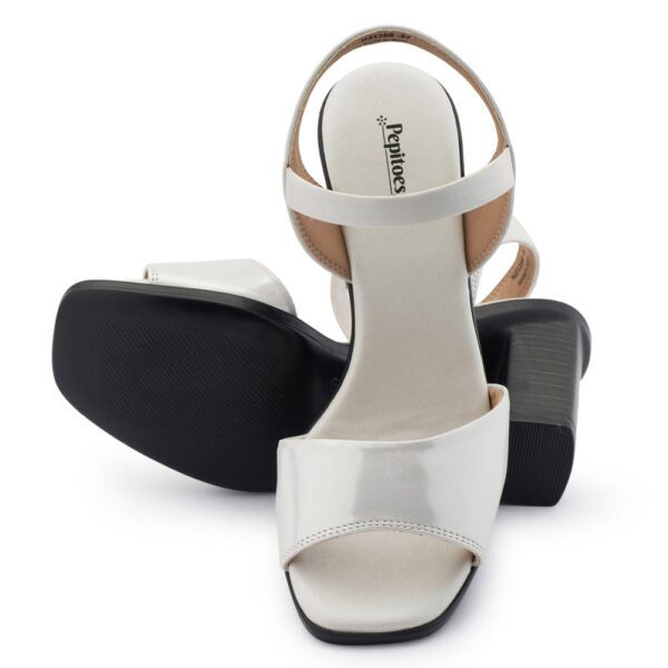 Pearl White Comfort Slip on Heels N21268 - Image 4