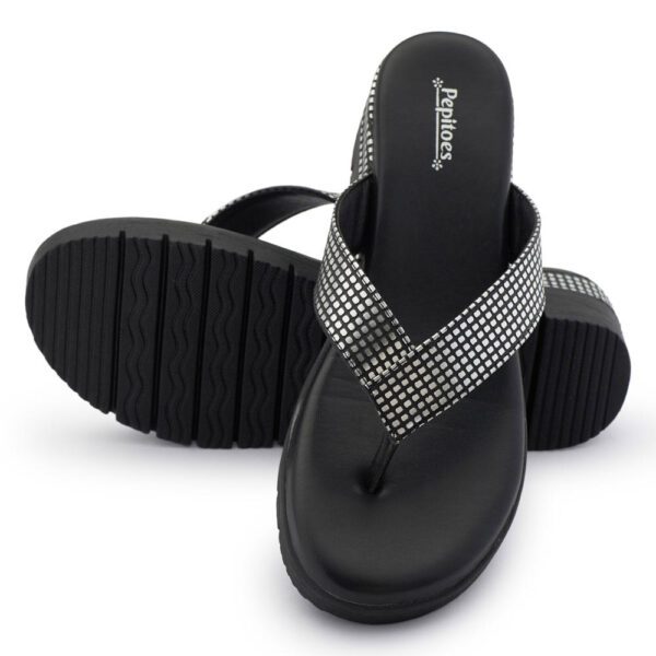 Black Comfort Slip on Wedges N21296 - Image 4