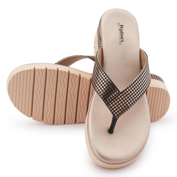 Rose Gold Comfort Slip on Wedges N21296 - Image 4