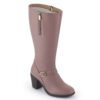 Mauve Comfort Knee Length Boots N21333 - Image 2