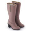 Mauve Comfort Knee Length Boots N21333 - Image 3