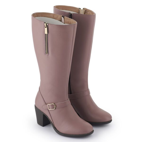 Mauve Comfort Knee Length Boots N21333 - Image 3