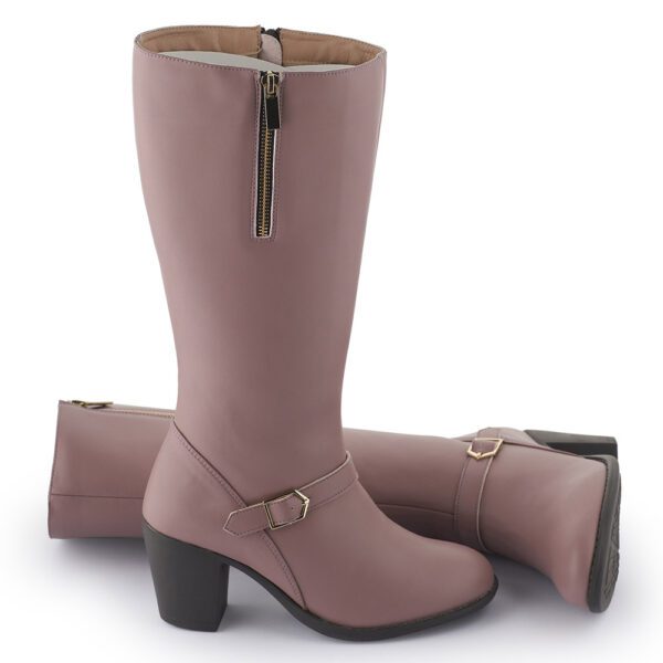 Mauve Comfort Knee Length Boots N21333 - Image 4