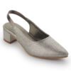 Gun Metal Glitter Mid Heel Pointed Sandals N23352 - Image 2