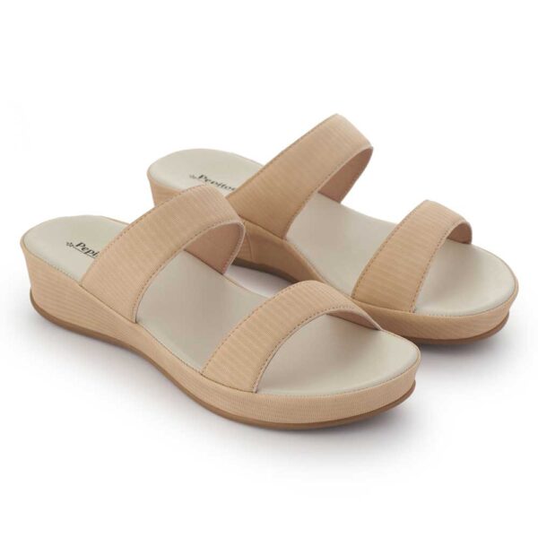 Beige Comfort Slip on Wedges N21344 - Image 3