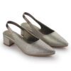 Gun Metal Glitter Mid Heel Pointed Sandals N23352 - Image 4