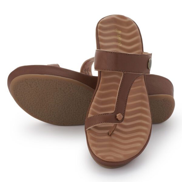 Tan Comfort Slip On Wedges N21341 - Image 4