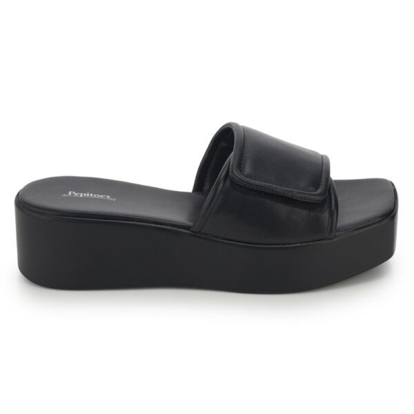 Black Comfort Slip on Wedges P24376