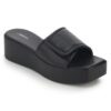 Black Comfort Slip on Wedges P24376 - Image 2