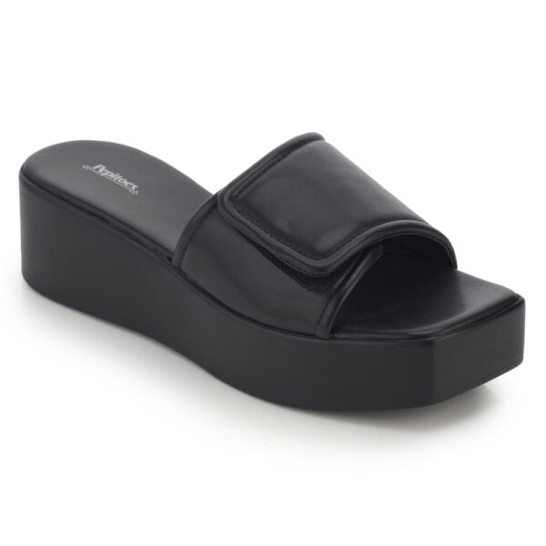 Black Comfort Slip on Wedges P24376 - Image 2
