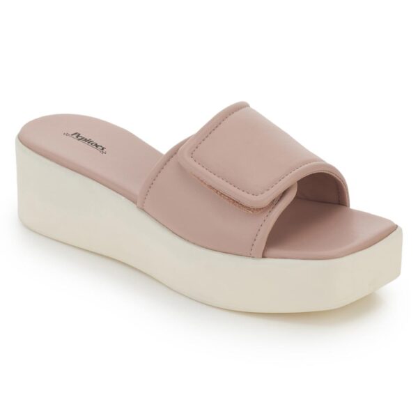Peach Comfort Slip on Wedges P24376 - Image 2