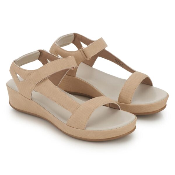 Beige Comfort Slip on Wedges N21311 - Image 3