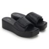 Black Comfort Slip on Wedges P24376 - Image 3